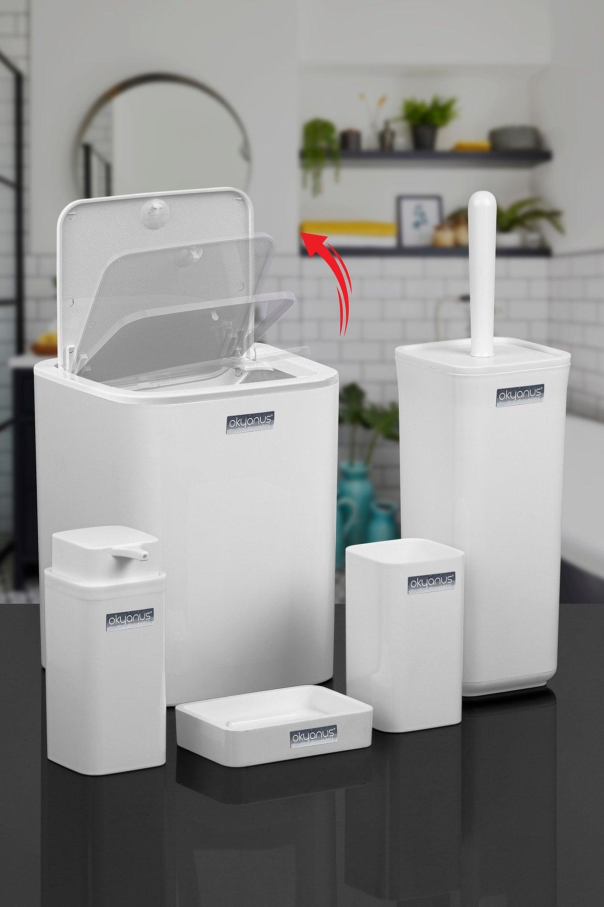 White Square Bathroom Set of 5 - Swordslife