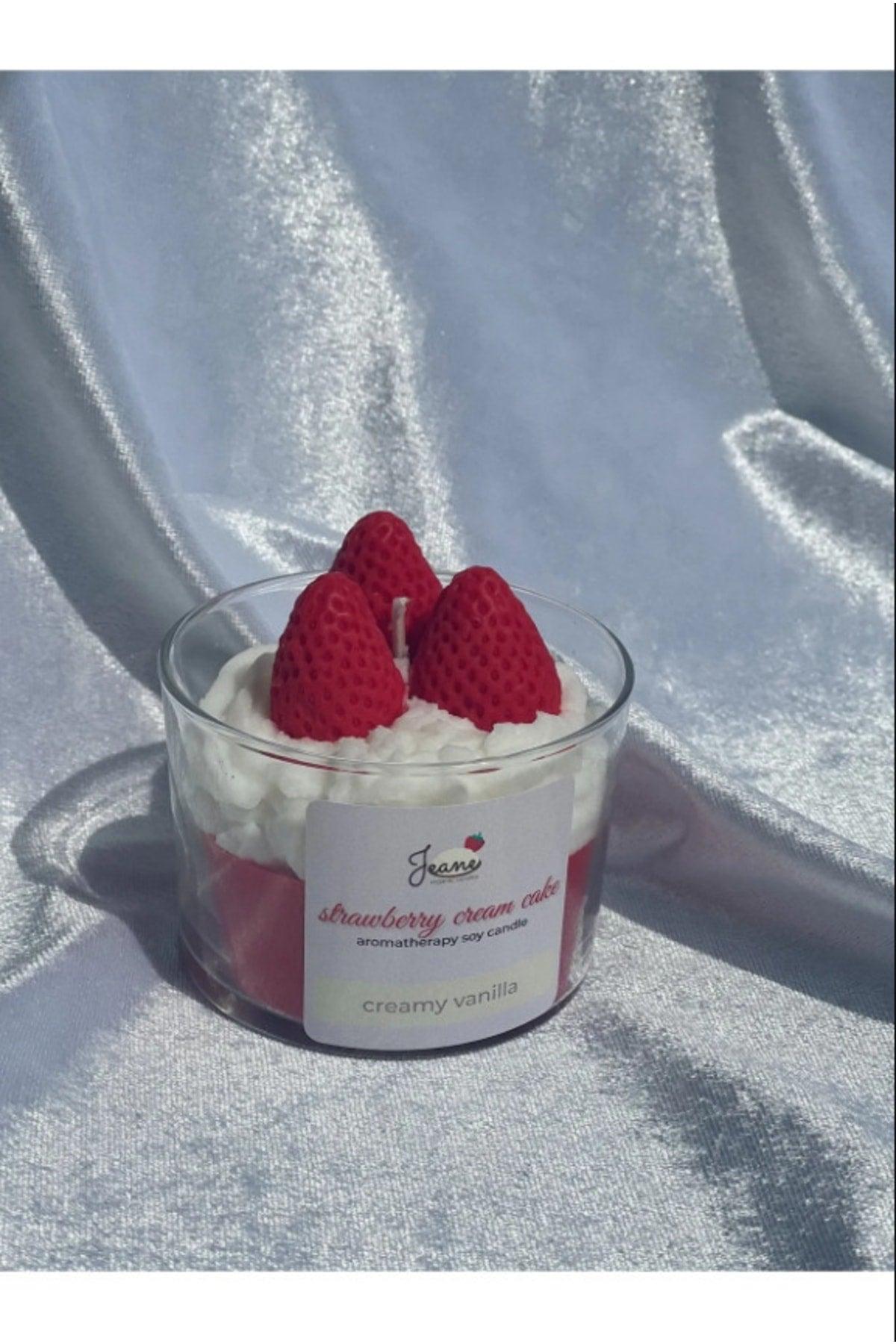 Strawberry Red Vanilla Scented Gift Aromatherapy Candle Valentine Incense Purification Flow - Swordslife