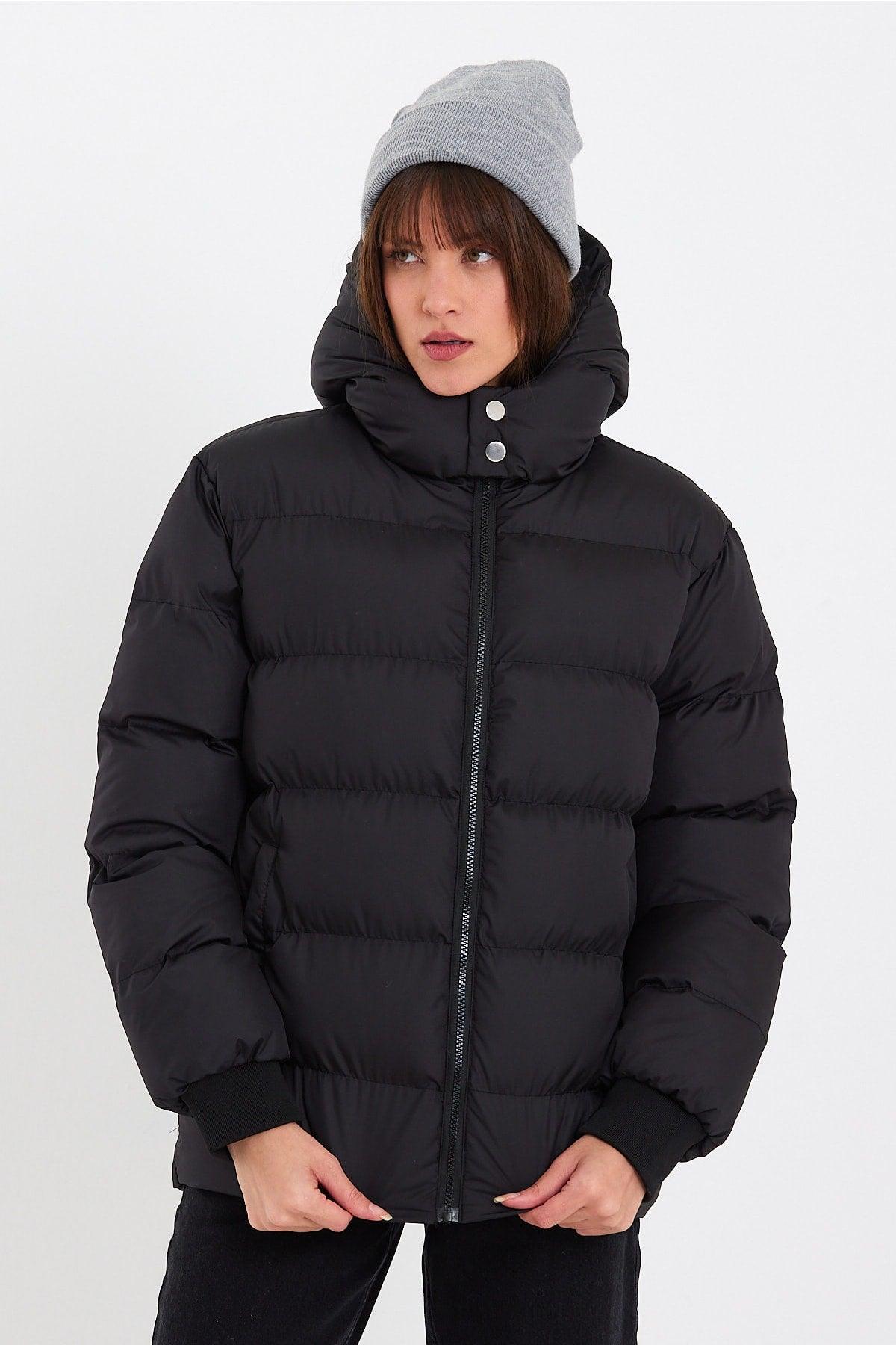 Women's Black Water And Windproof Oversize Hooded Winter Down Jacket & Coat & Parka - 137 - Swordslife