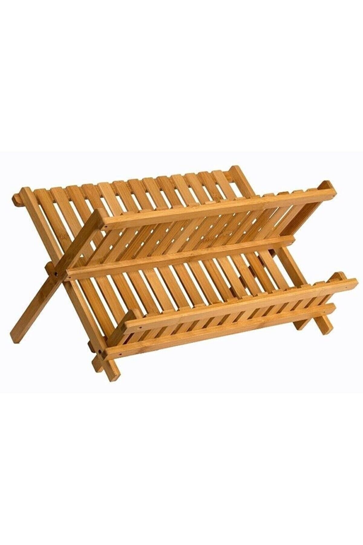 Bamboo Collapsible Plate Rack Dish Rack Small Size 40 Cm X 33 Cm X 26 Cm Fma202157
