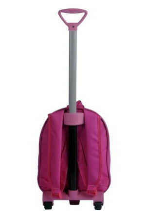 Girl'S Pink Squeegee Wheeled Nursery Kindergarten Bag