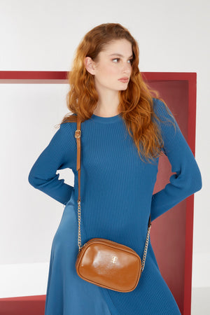Patent Leather Camel Women'S Shoulder Bag 05Po22Y1543