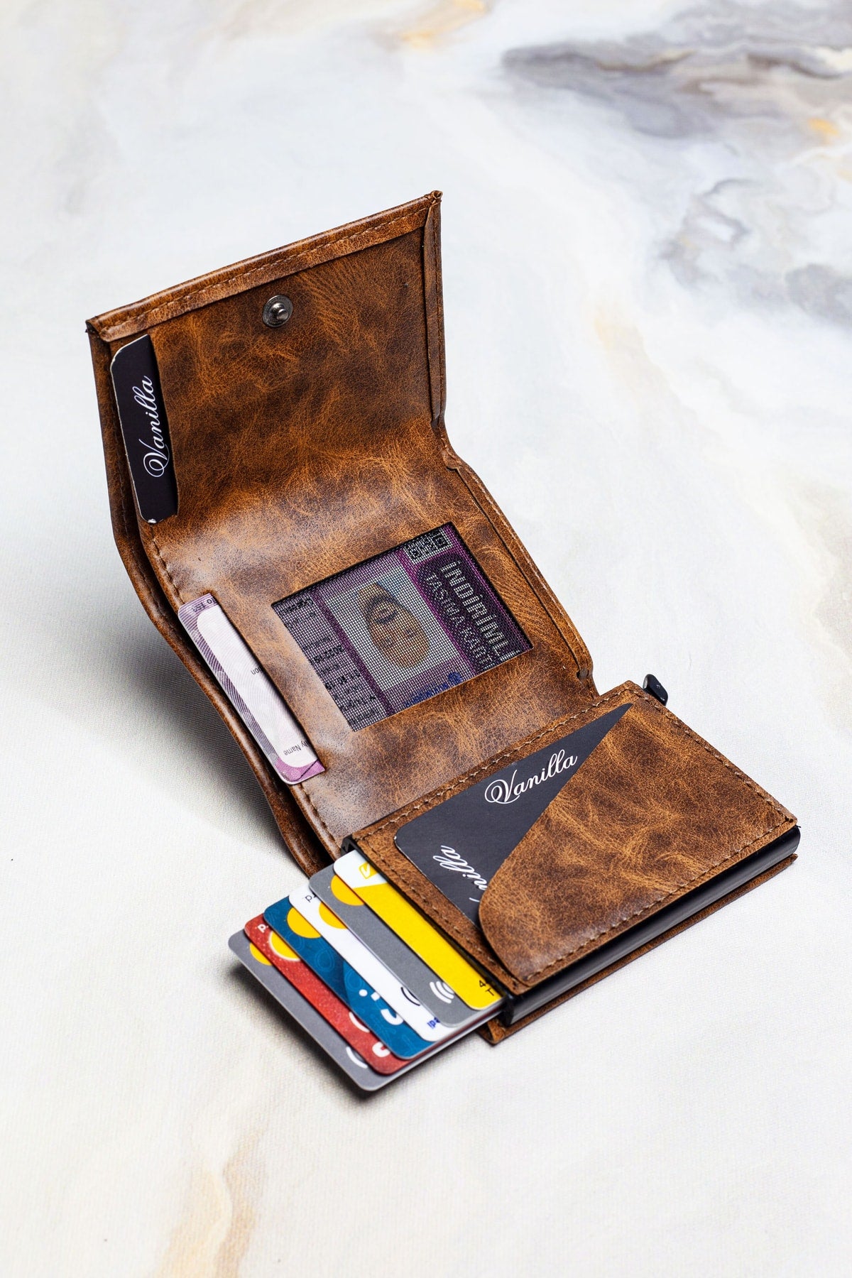 Faux Leather Men's Card Holder Wallet Portfolio