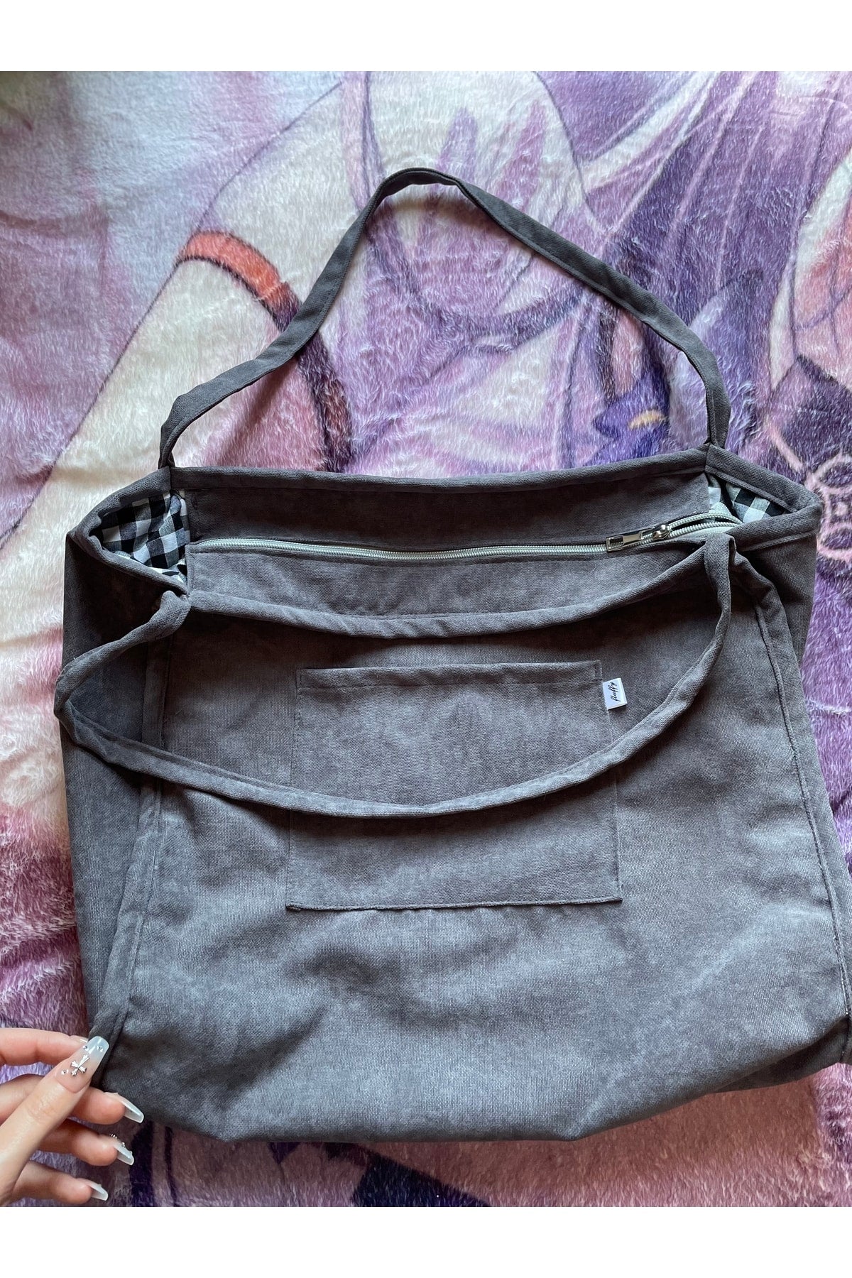 Gray 00s Shopper Bag