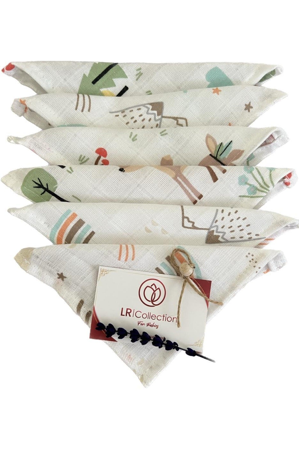 6 Piece Muslin Mouth Wipes Made Of 100% Cotton Muslin Fabric