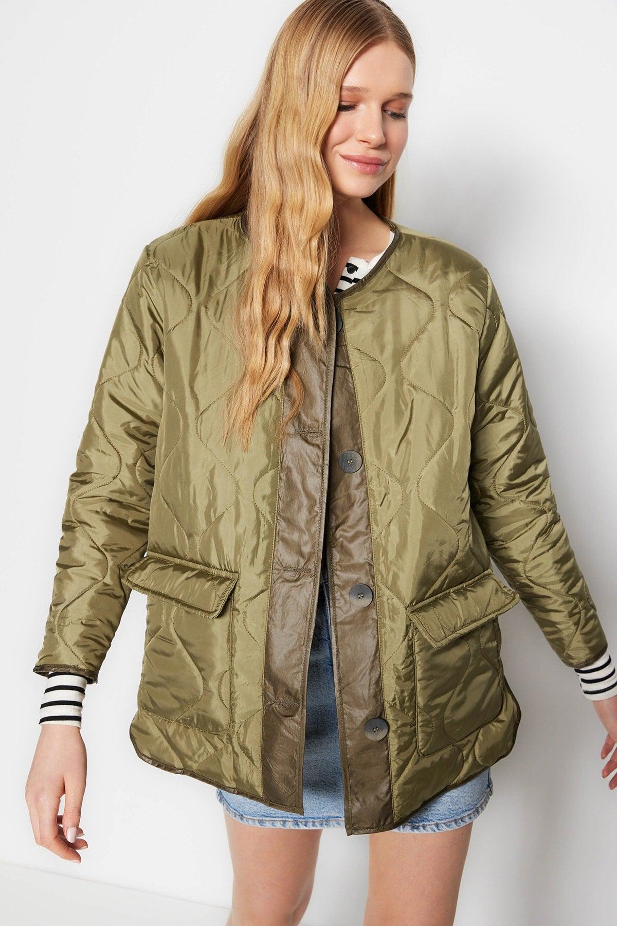 Khaki Oversize Coat TWOAW23MO00134 - Swordslife