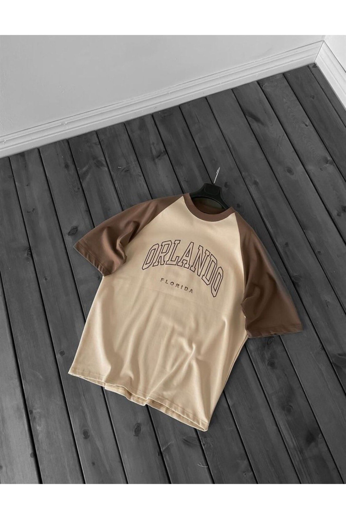 Orlando Florida Printed Beige Oversize T-Shirt