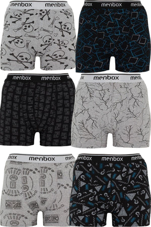 6 Piece Patterned Lycra Classic Men'S Boxer
