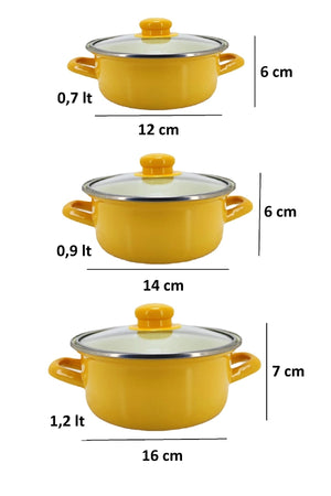 Mini Cookware Set Enamel 6 Pieces Storage Container Set