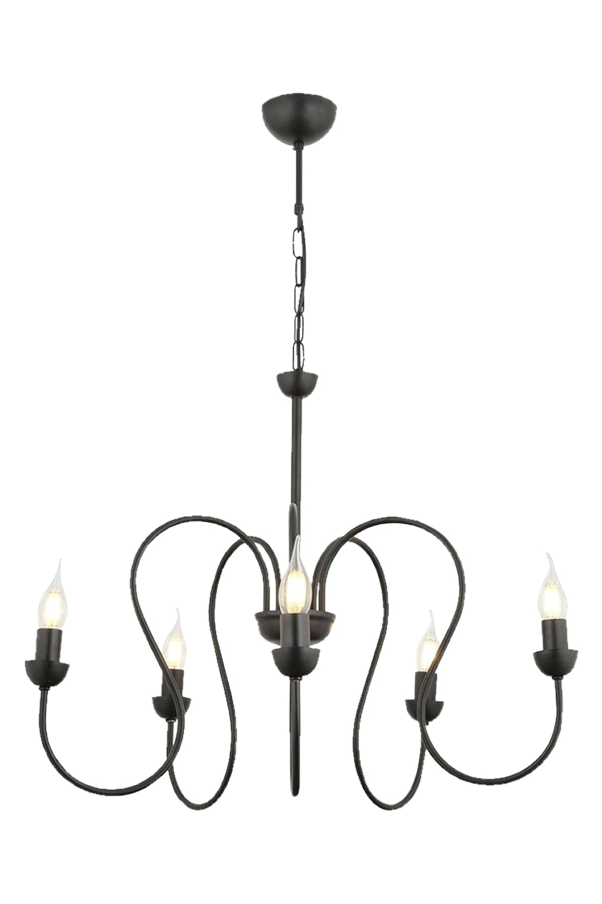 Flor 5L Black Modern Bedroom Kitchen Living Room Chandelier