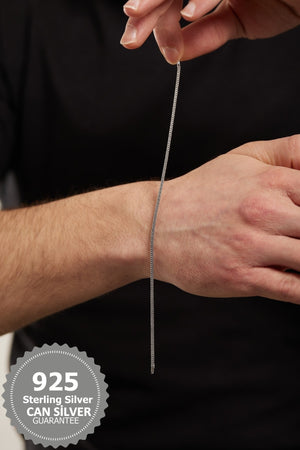 925 Sterling Silver Fox Tail Special Design Men'S Bracelet