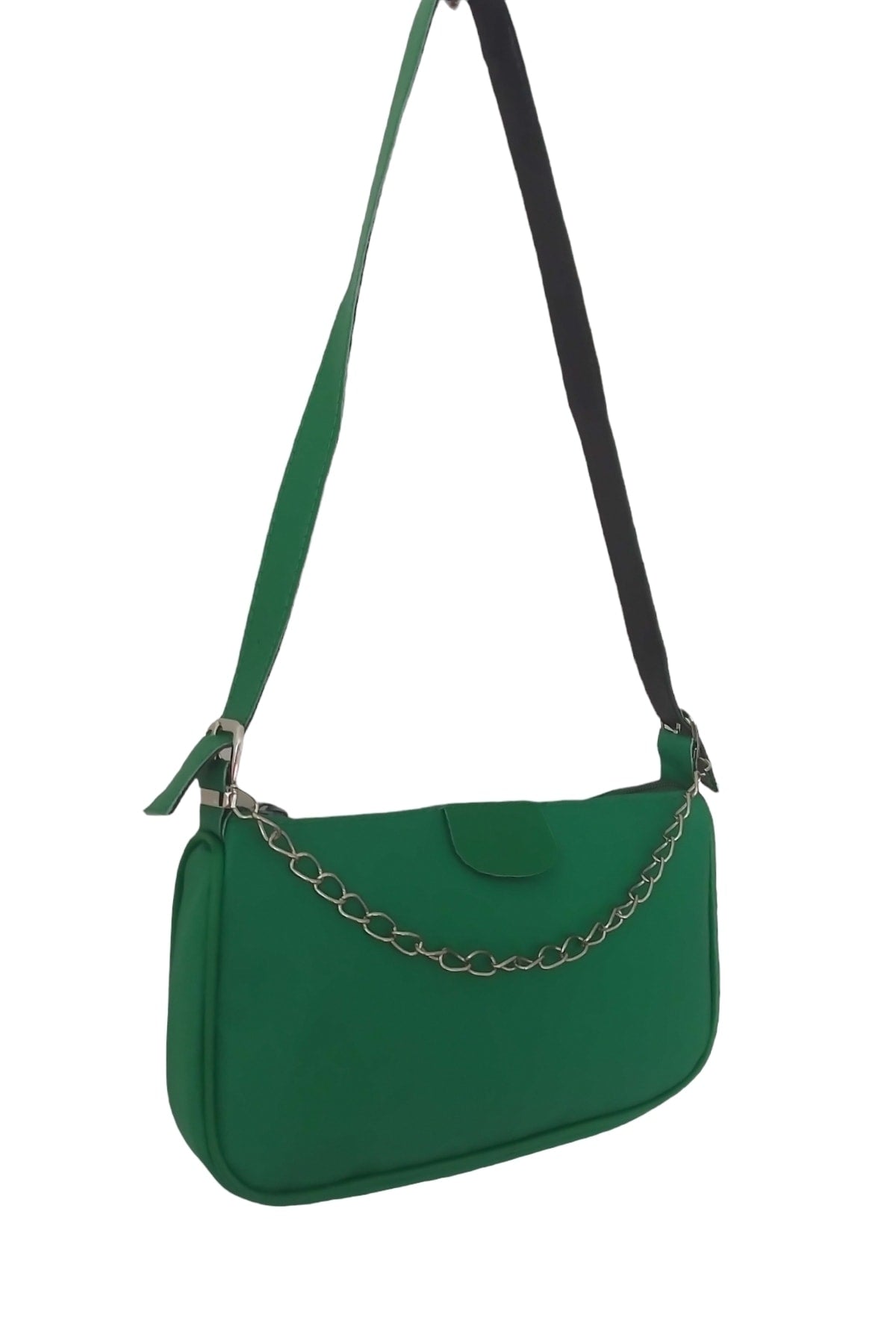 Green Thin Chain Baguette Women'S Bag
