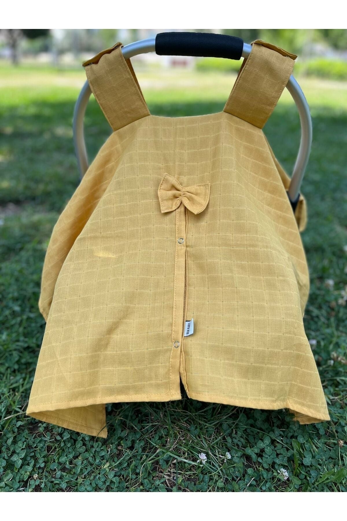 Run Baby Muslin Fabric Pushchair Cover (Hardal) 75X100Cm
