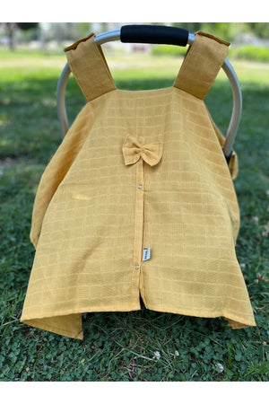 Run Baby Muslin Fabric Pushchair Cover (Hardal) 75X100Cm