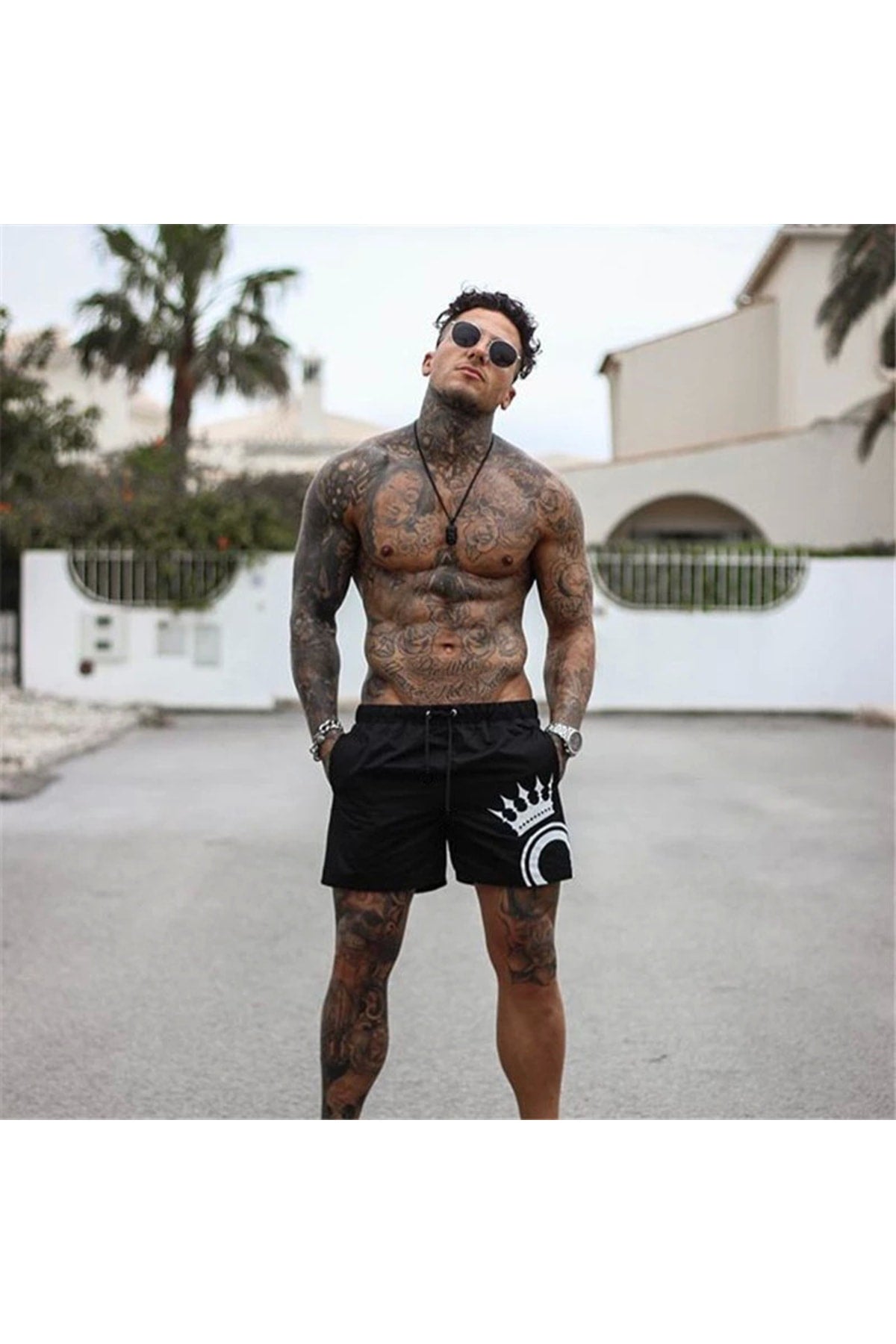 Men'S Printed Standard Size Marine Shorts