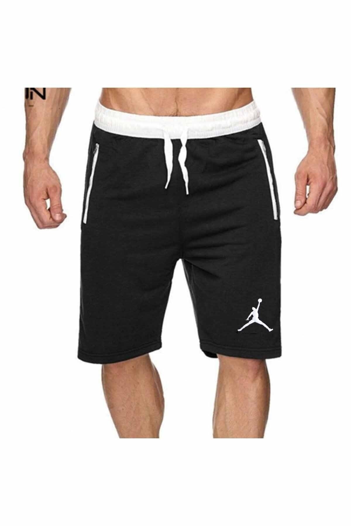 Jumpman Black Men'S Pocket Detailed Printed Casual/Marine Shorts