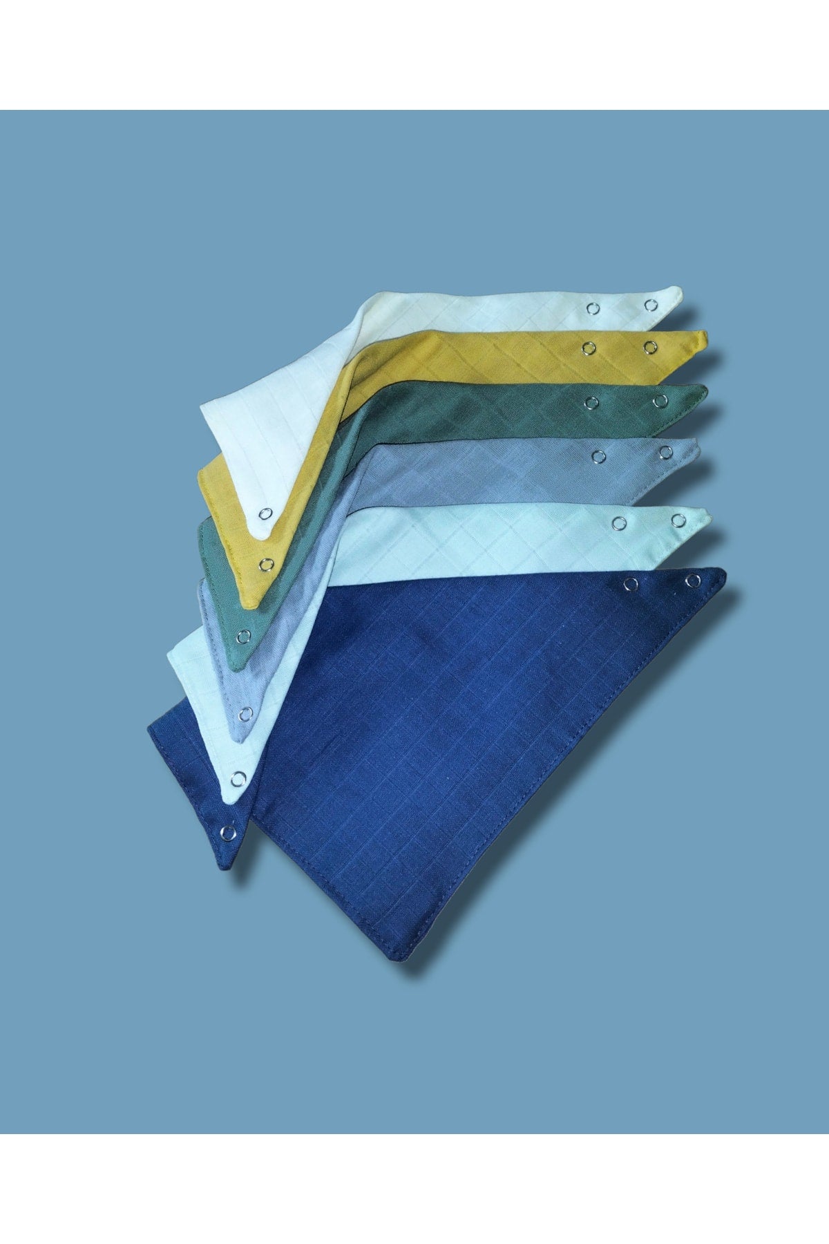 100%Cotton 6-Piece Muslin Collar Bib Double Layer With Two Snaps Flock (Foar, Salad Bib)