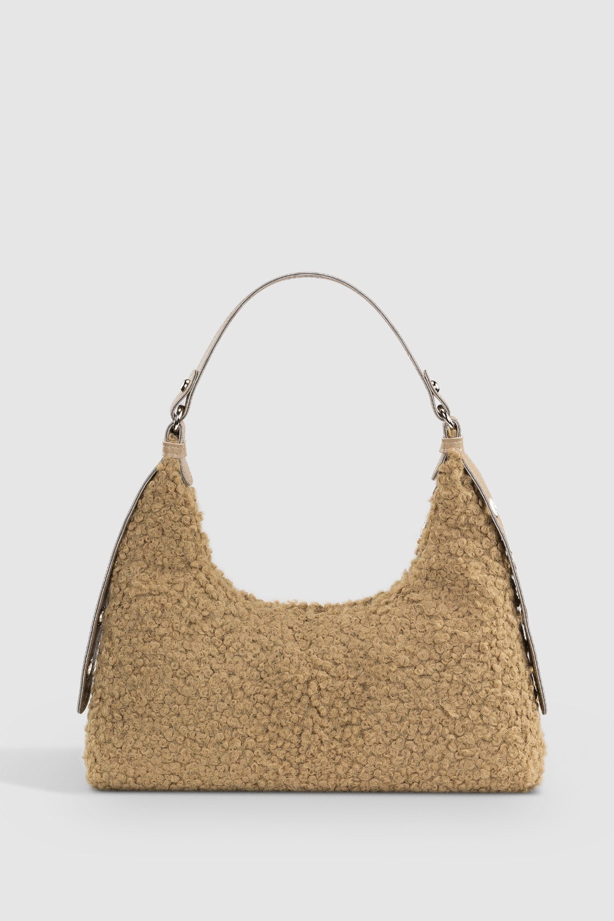 Women'S Mink Faux Fur Woven Baguette Bag 205