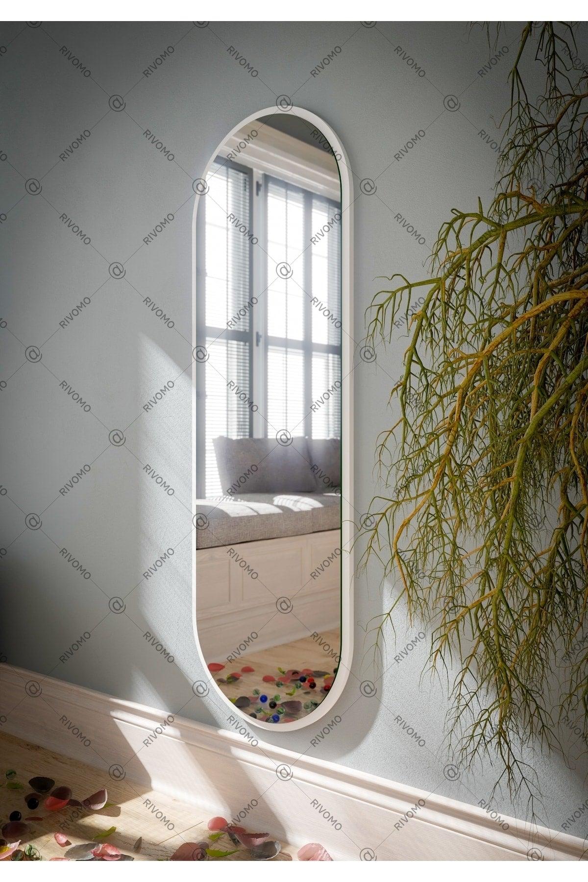 White Oval Decorative Full Length Mirror 150x50 - Swordslife