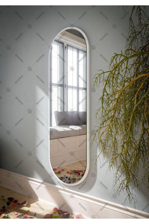 White Oval Decorative Full Length Mirror 150x50 - Swordslife