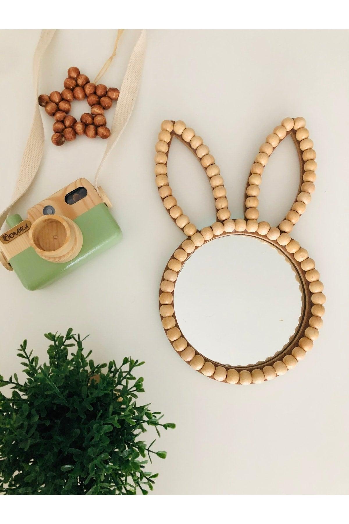 Rabbit Mirror Baby Room Mirror Decorative Mirror Bead Mirror Wooden Mirror Mdf Decorative Mirror - Swordslife