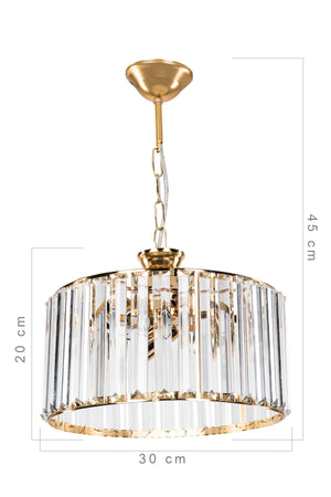 Asrın Kristal Gold 3-Piece Living Room Living Room Dining Room Kitchen Bedroom Chandelier