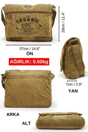 Shabby Canvas Shoulder Messenger Laptop School Travel Daily Vintage Cotton Fabric Bag