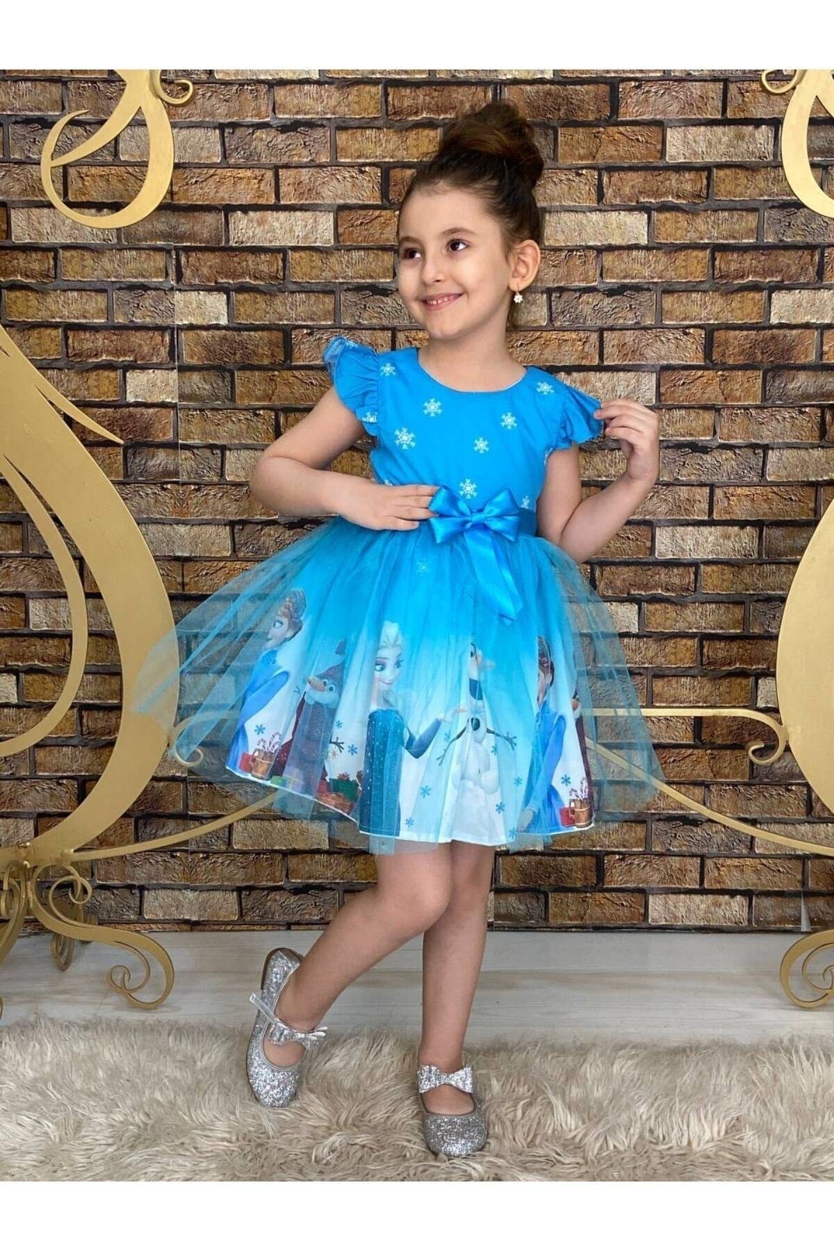 Girl Frozen Elsa Blue Dress