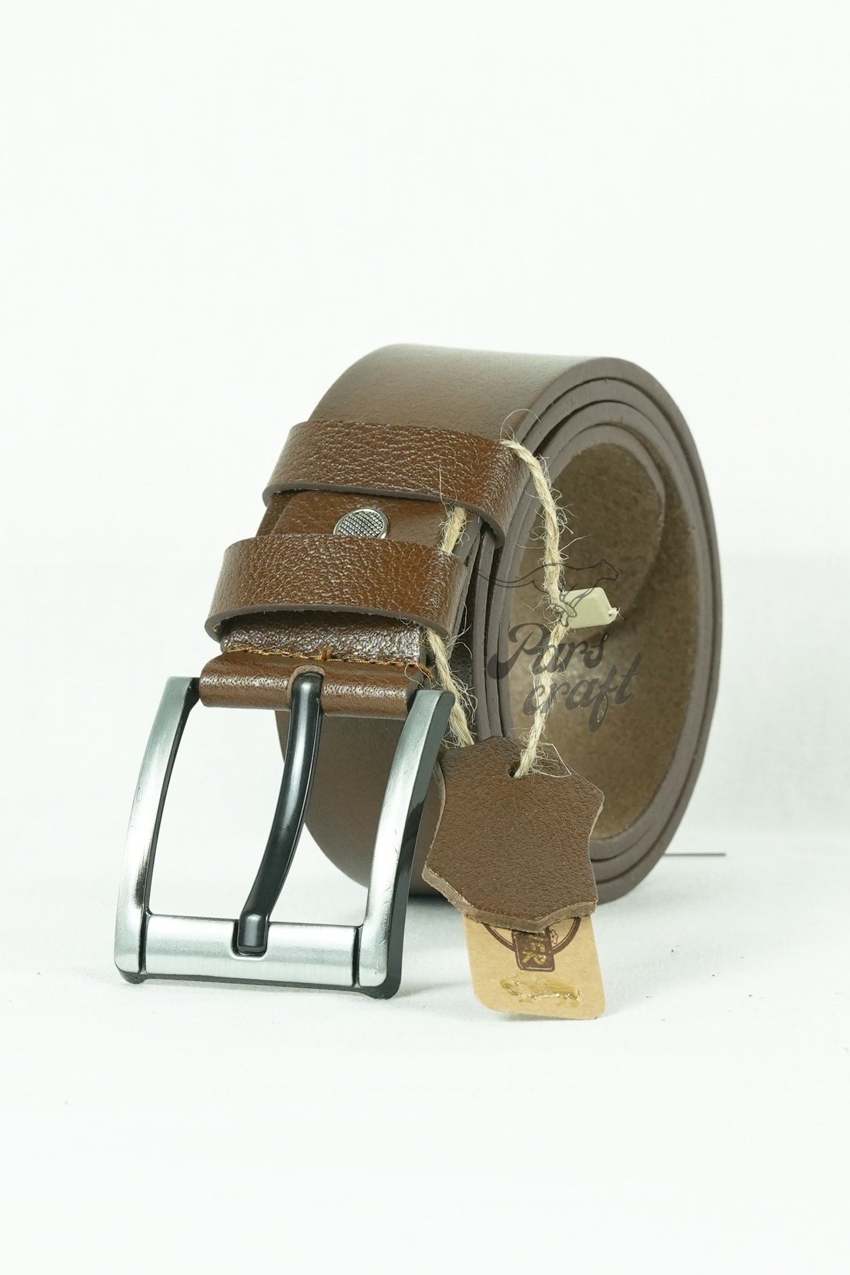 Genuine Buffalo Leather Men'S Belt 4.5 Cm Tan Jeans Sport Belt