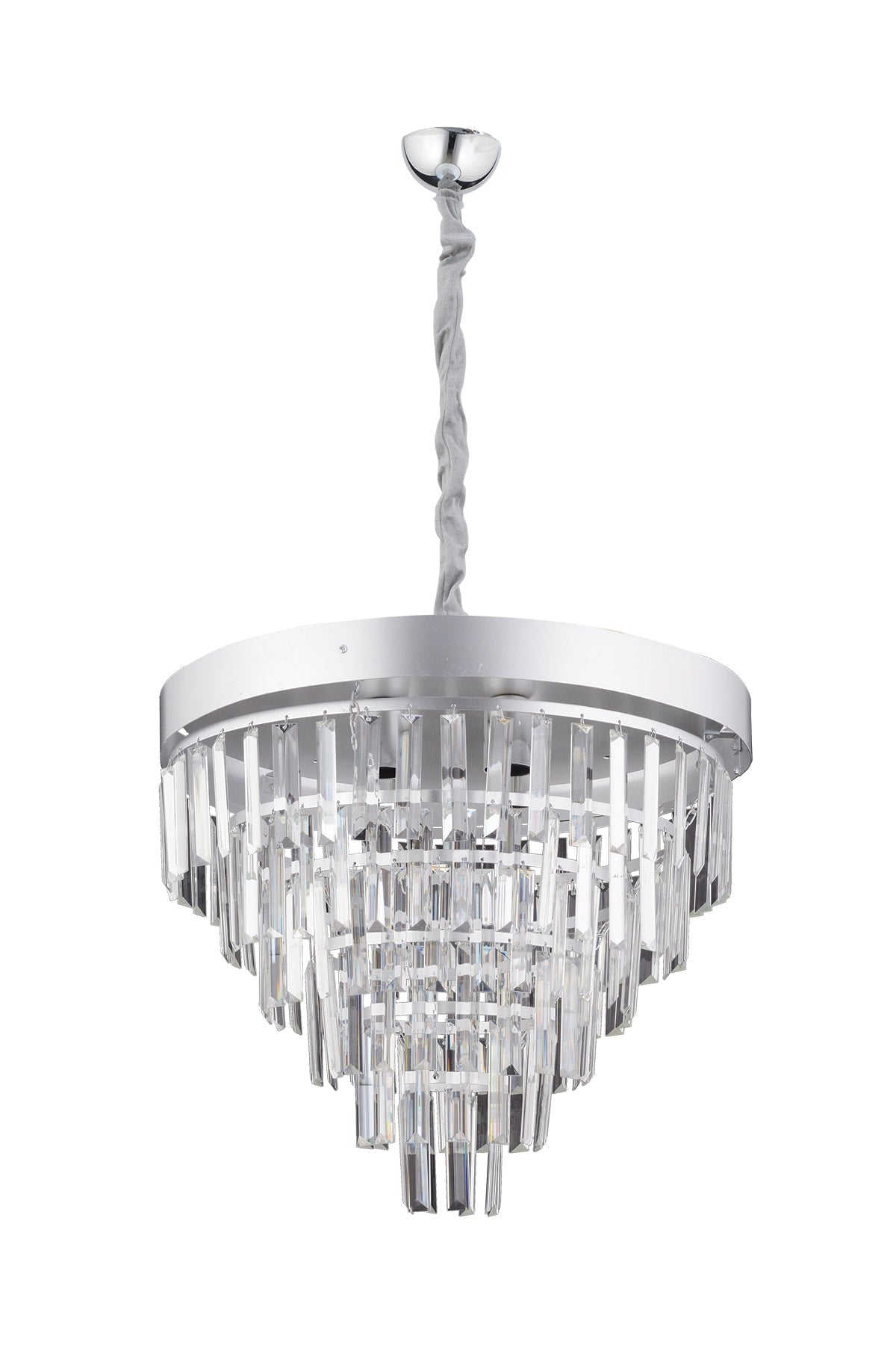 Linda 55 Cm Silver Luxury Crystal Stone Chandelier