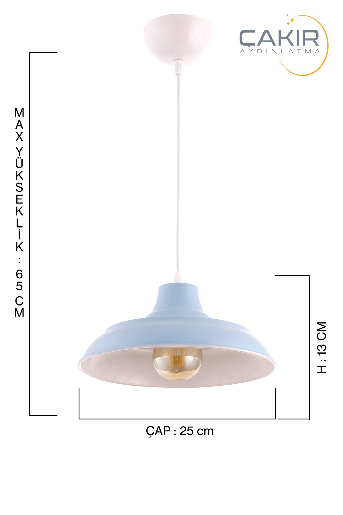 Bow Finish Blue Single Pendant Chandelier - Çakır Avize