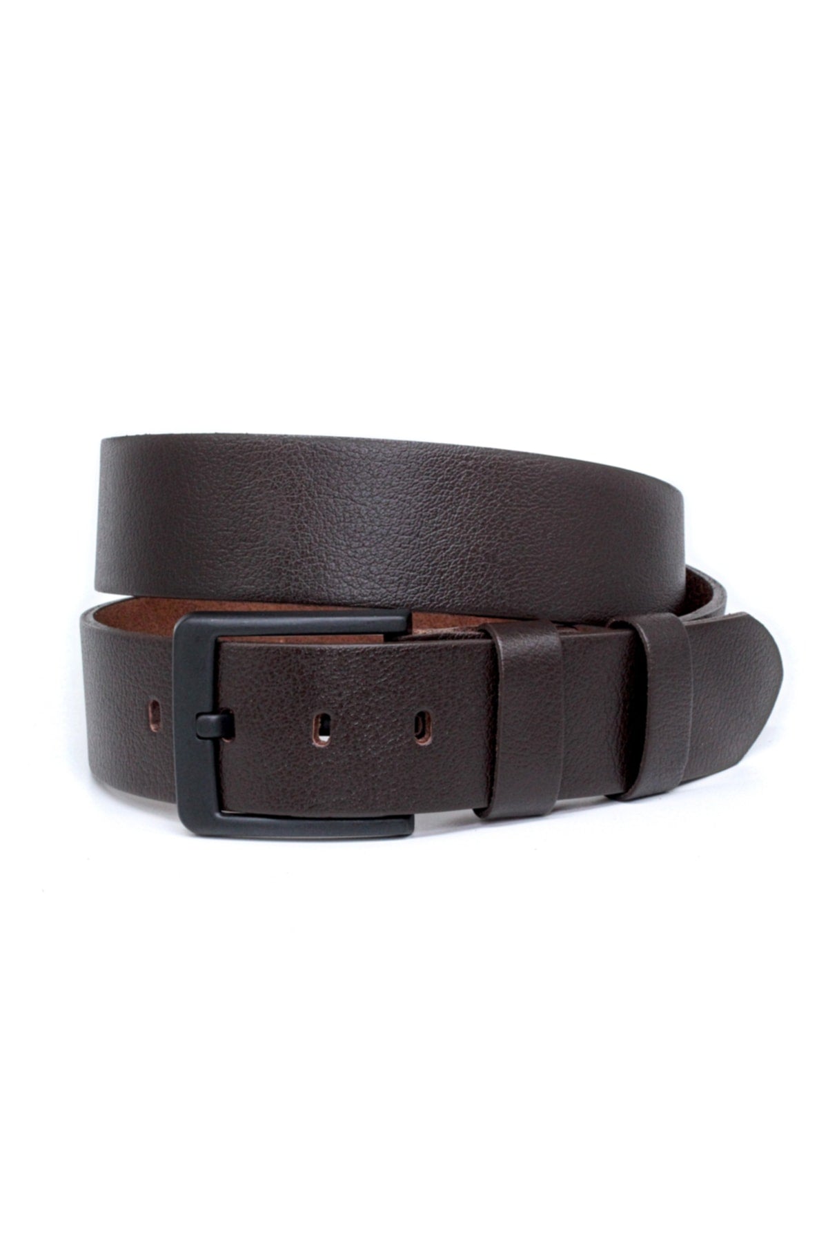 Genuine Buffalo Leather Brown Buckle Men's Denim Belt 4.5 Cm