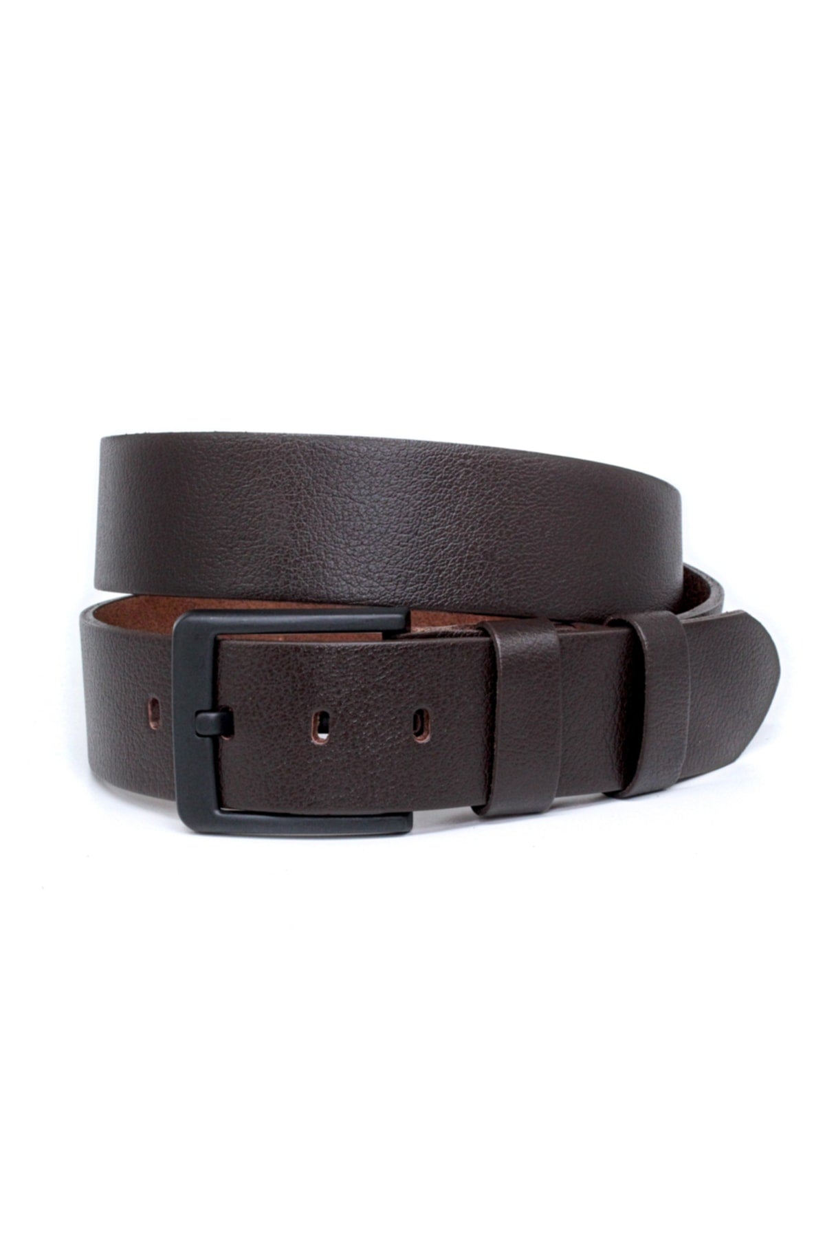 Genuine Buffalo Leather Brown Buckle Men'S Denim Belt 4.5 Cm