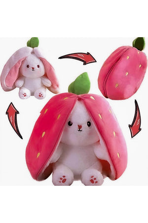 Very Special Gift For A Lovely Friend Plush Strawberry Rabbit- Special Design With Zipper
