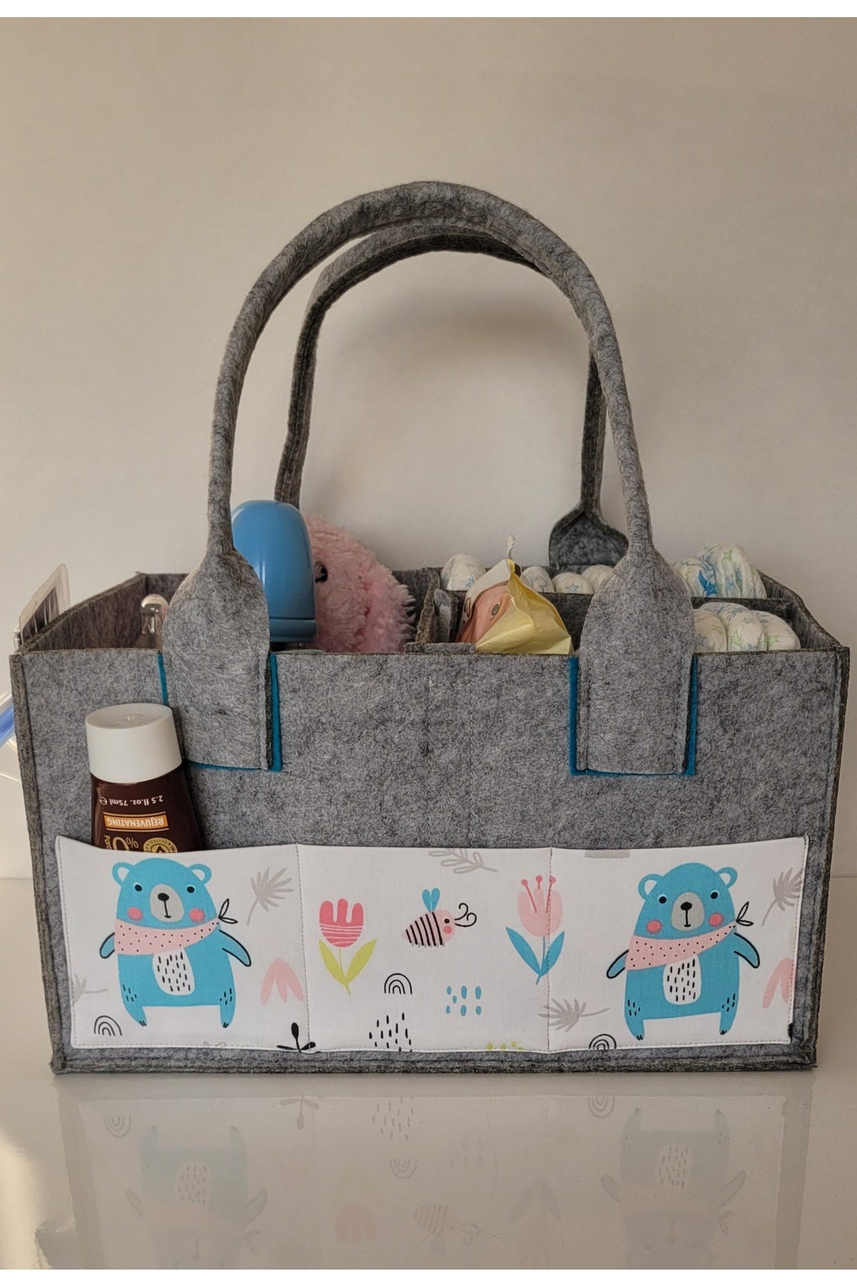 Handmade Multi-Purpose Felt Mother Baby Care And Organizer Bag Functional Organizer With Lid