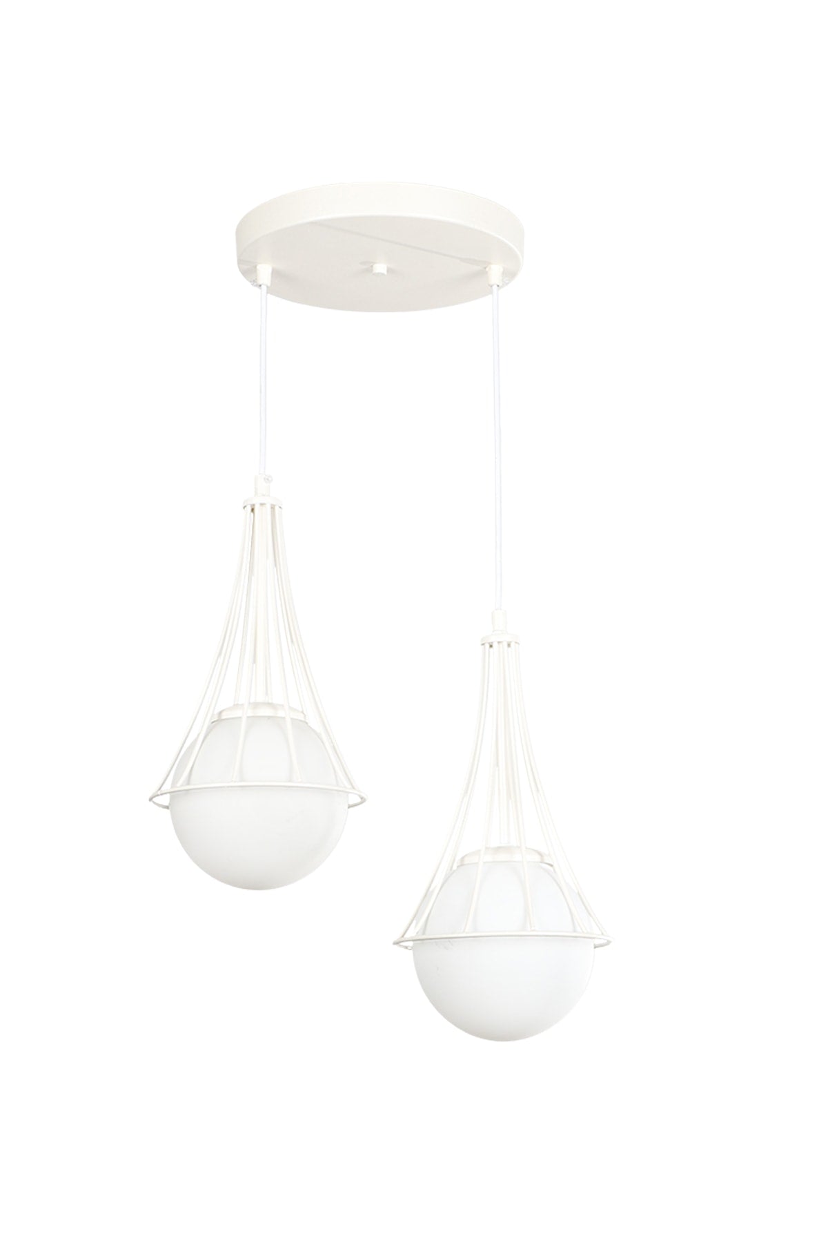 Lapis 2nd White-white Glop Glass Chandelier