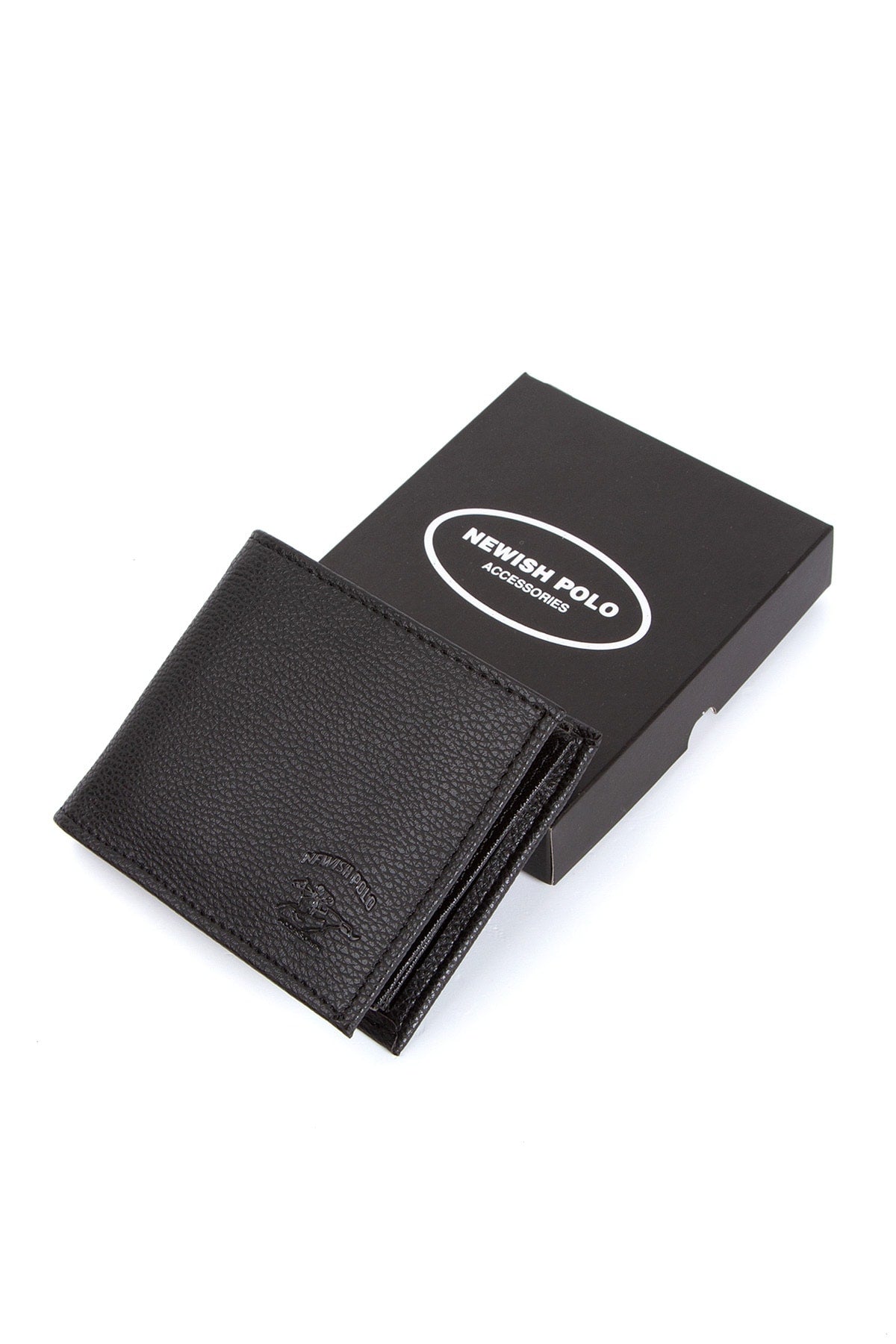 Black Color Wallet Men'S Wallet With Coin Holder Card Compartment