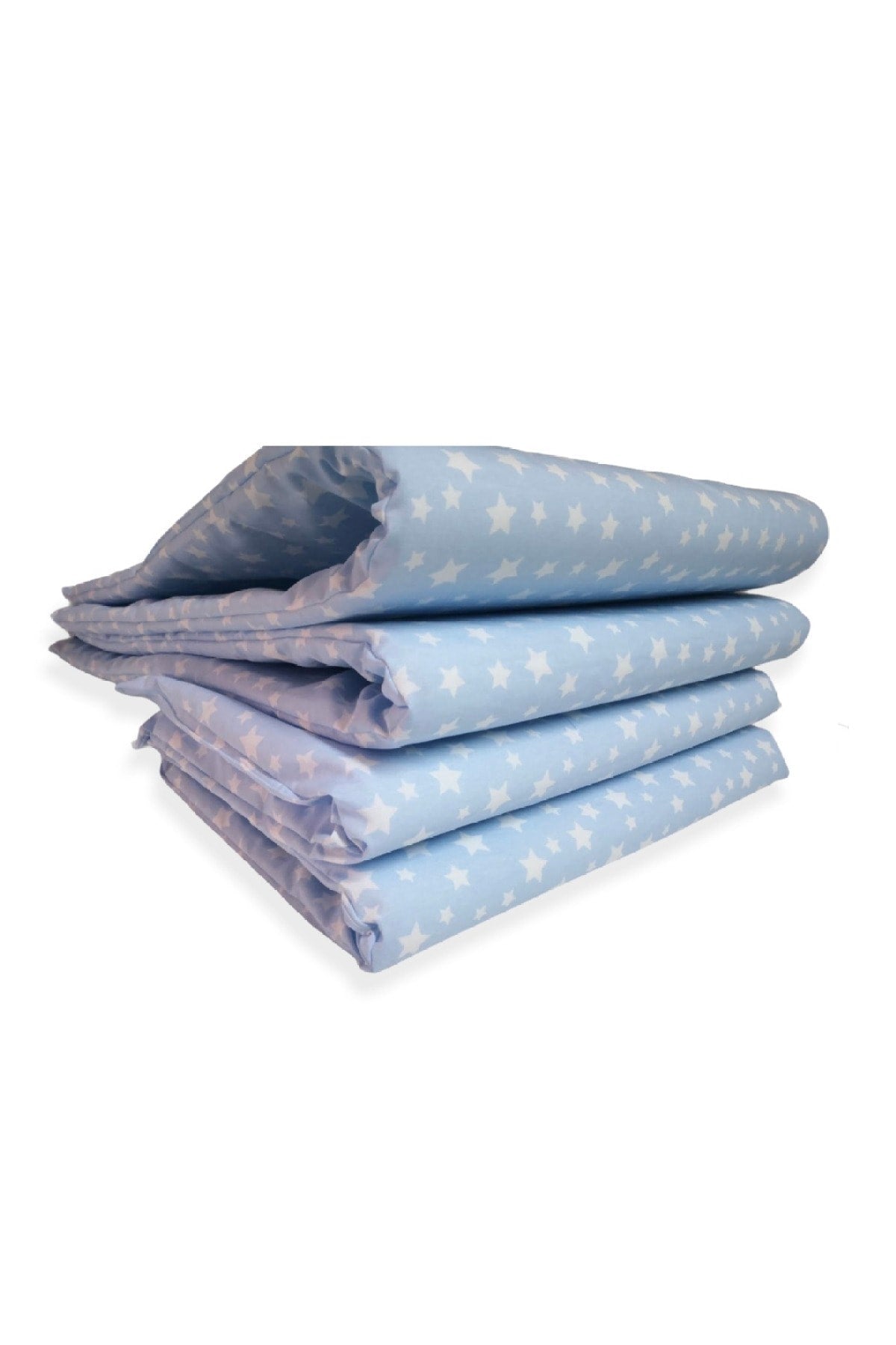 Baby Child Crib Side Protection 90X190 Cm For Montessori 4 Pieces Star Blue