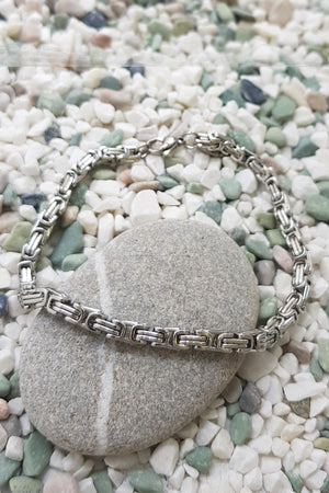 King Model 4Mm. Gray Steel Men'S Bracelet Az68-4Slv