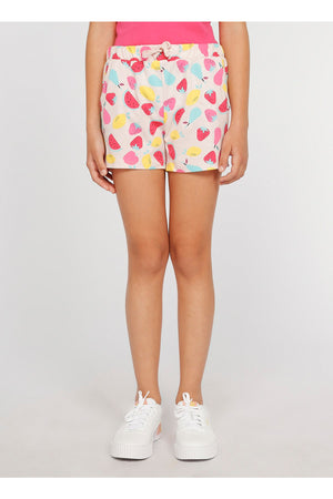 Limon Demi-M D1 Pink Mini Girl Patterned Shorts