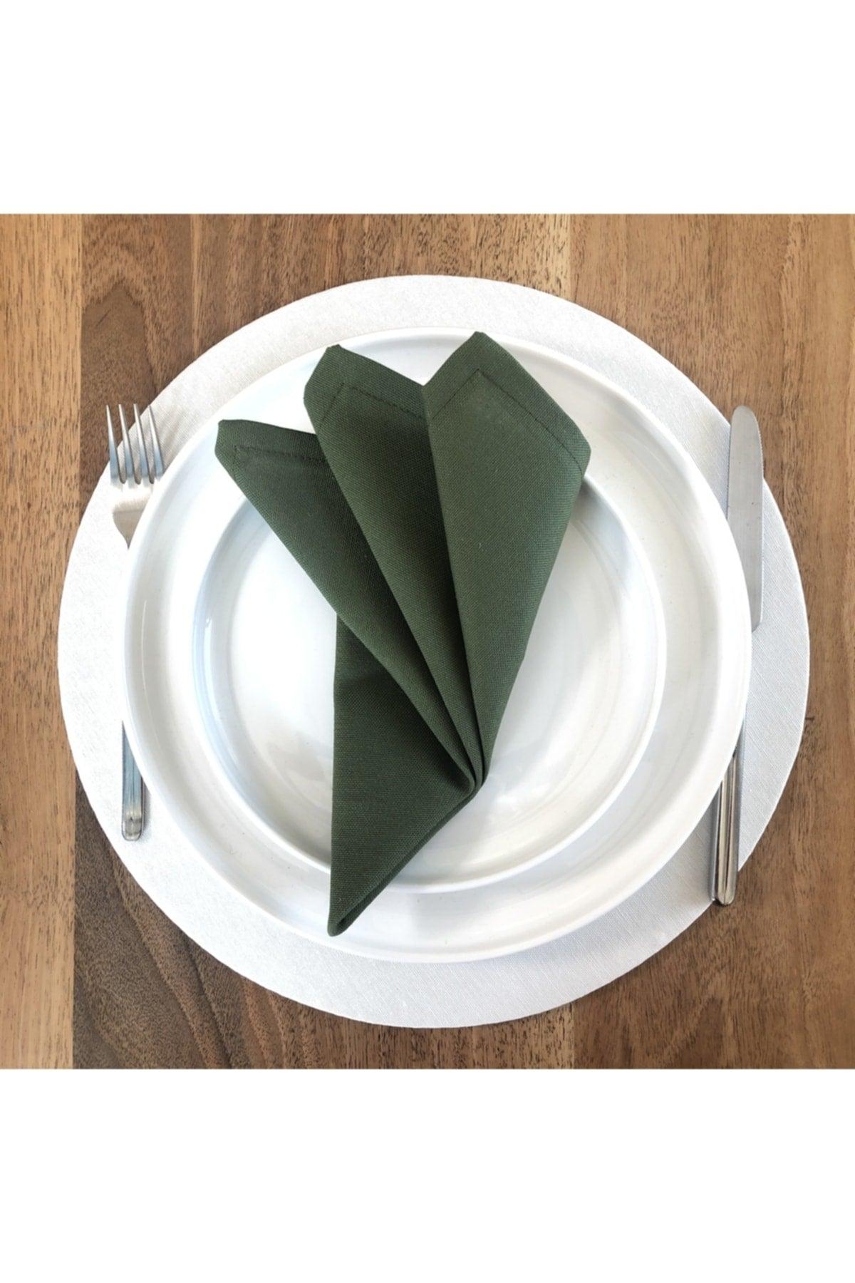 Placemat, 6 Pieces Special Stitched Fabric Napkin Green - Swordslife