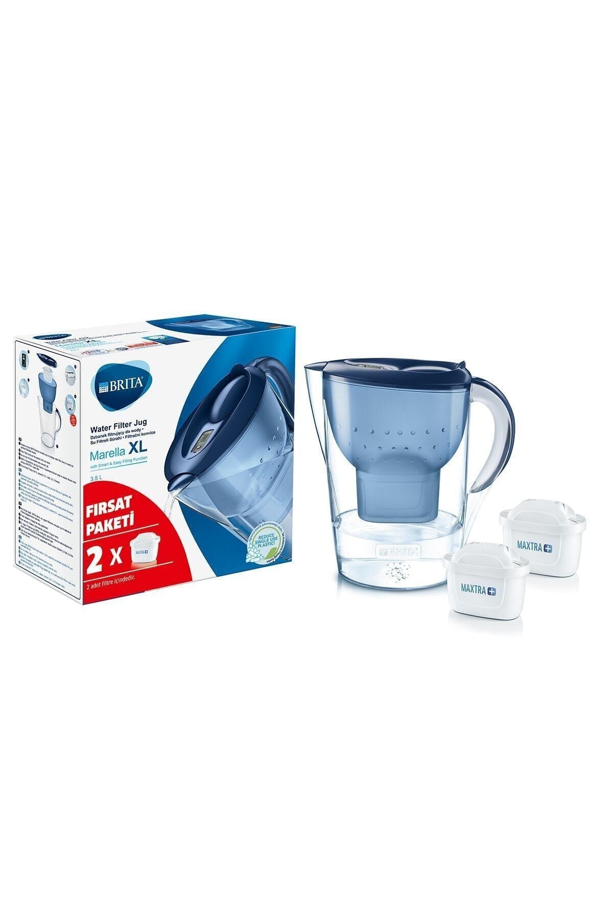 Marella Xl Water Purification Jug with 2 Filters - Blue