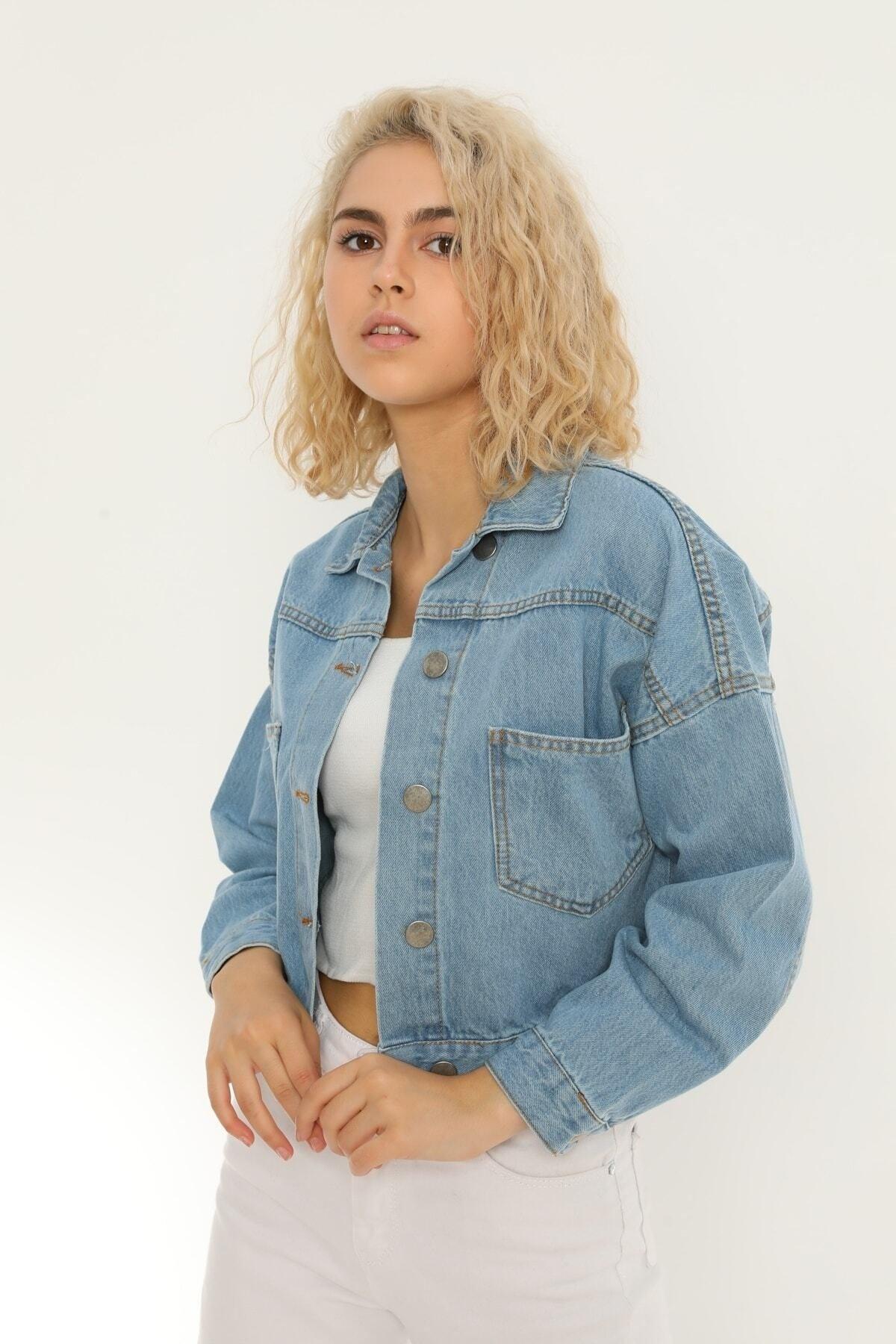 Blue Crop Denim Jacket Zyn-58080 - Swordslife