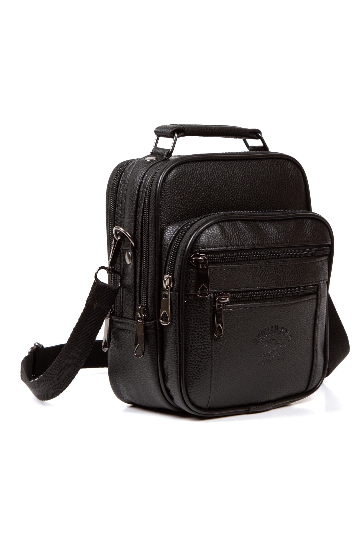 Black Leather Steel Case Hand And Shoulder Bag