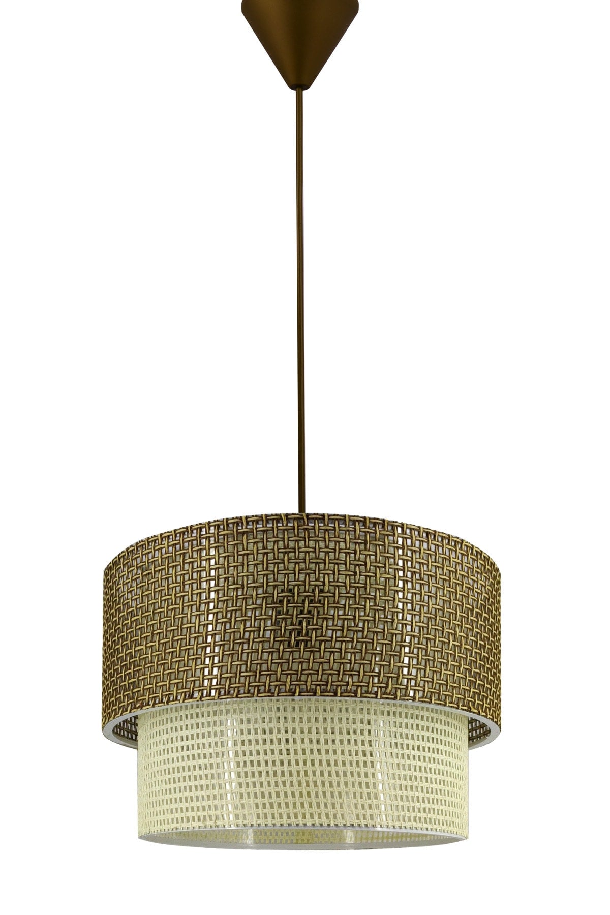 Wicker Pendant Lamp Chandelier Brown-cream E966