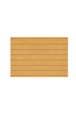 Basic Stripe Natural Cotton 2-Pack Bathroom Rug 60x100 50x60 Cm Spruce Yellow - Swordslife