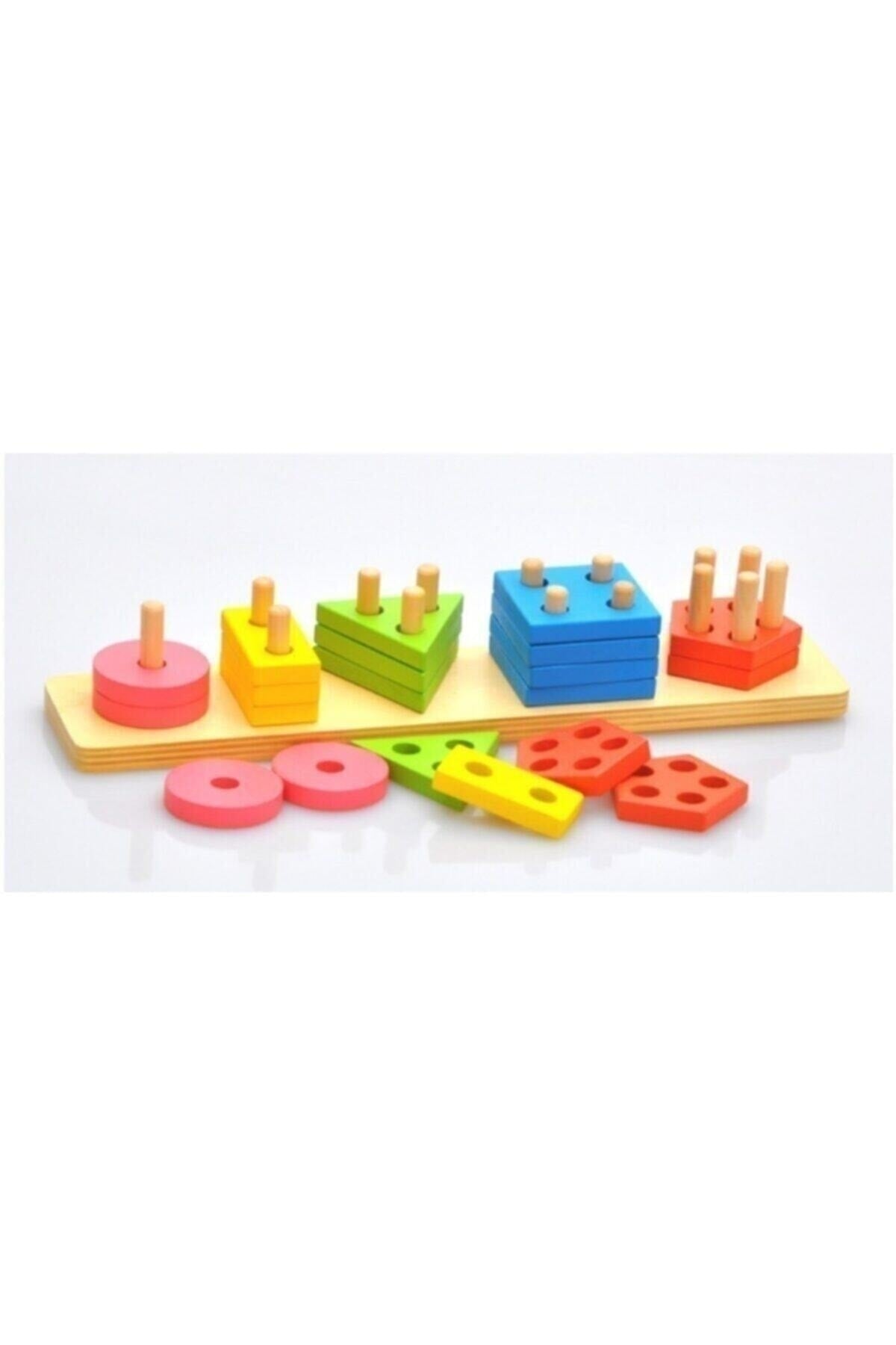 Wooden Toy Geometric Shape Placing 5 Rectangular Bultak