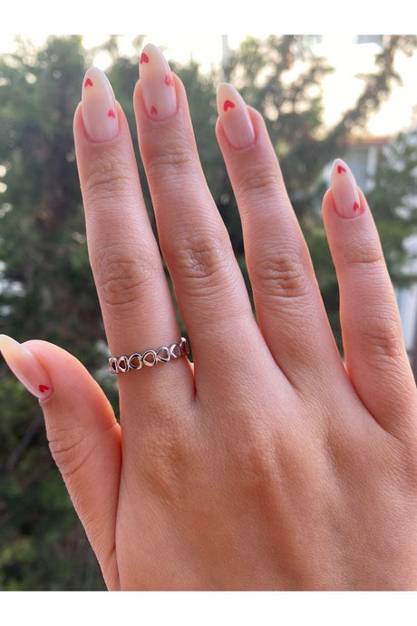 One-to-One Pandora Equivalent Adjustable Ring With Heart - Swordslife