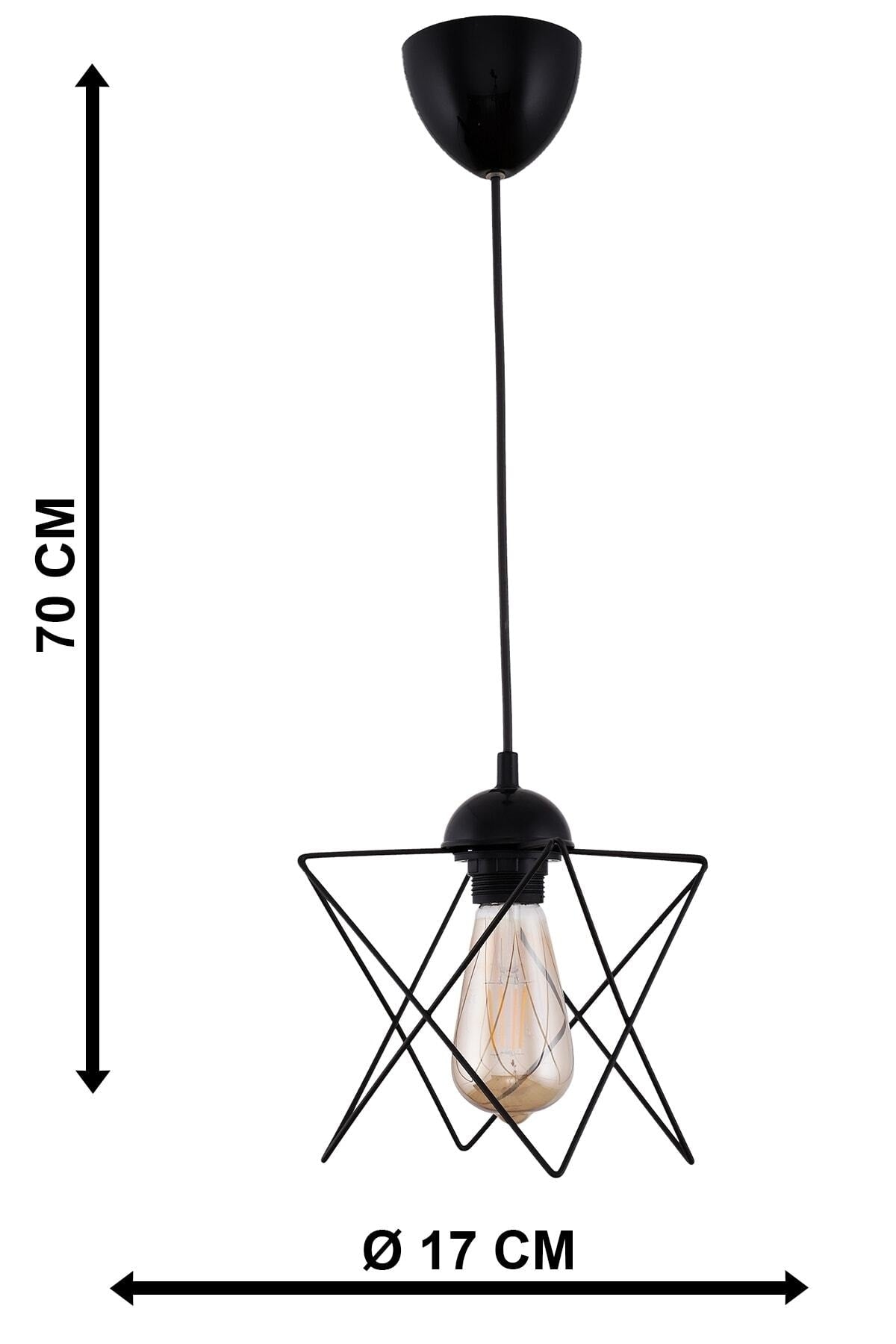 2 Single Black Pendant Chandelier