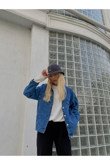 Women Boyfriend Oversize Loose Blue Shirt Jacket III Jean Tunic - Swordslife